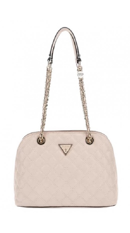 GUESS GIULLY DOME SATCHEL ΤΣΑΝΤΑ ΓΥΝΑΙΚΕΙΑ BEIGE