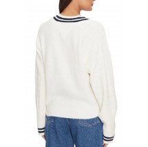 TOMMY JEANS  VNCK CREST CABLE SWEATER EXT ΜΠΛΟΥΖΑ ΠΛΕΚΤΗ ΓΥΝΑΙΚΕΙΑ WHITE