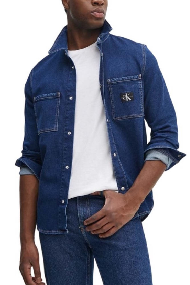 CALVIN KLEIN JEANS SLIM DENIM SHIRT ΠΟΥΚΑΜΙΣΟ ΑΝΔΡΙΚΟ BLUΕ DENIM