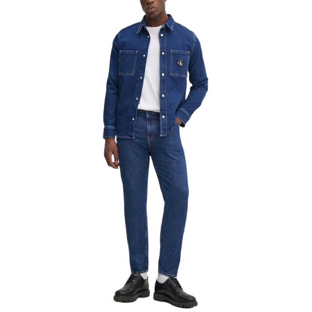 CALVIN KLEIN JEANS SLIM DENIM SHIRT ΠΟΥΚΑΜΙΣΟ ΑΝΔΡΙΚΟ BLUΕ DENIM