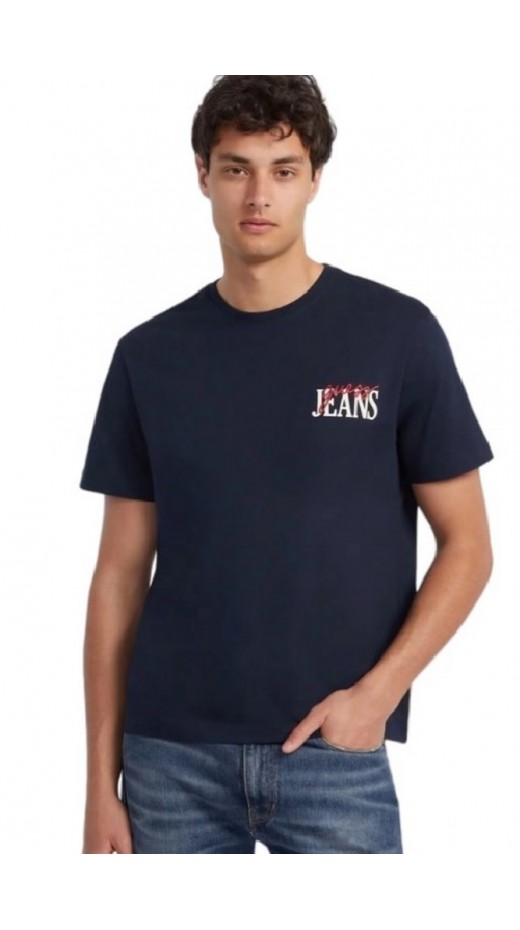 GUESS JEANS REG LOGO TEE T-SHIRT ΜΠΛΟΥΖΑ ΑΝΔΡΙΚΗ NAVY