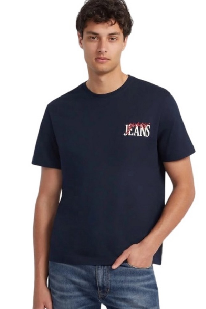 GUESS JEANS REG LOGO TEE T-SHIRT ΜΠΛΟΥΖΑ ΑΝΔΡΙΚΗ NAVY