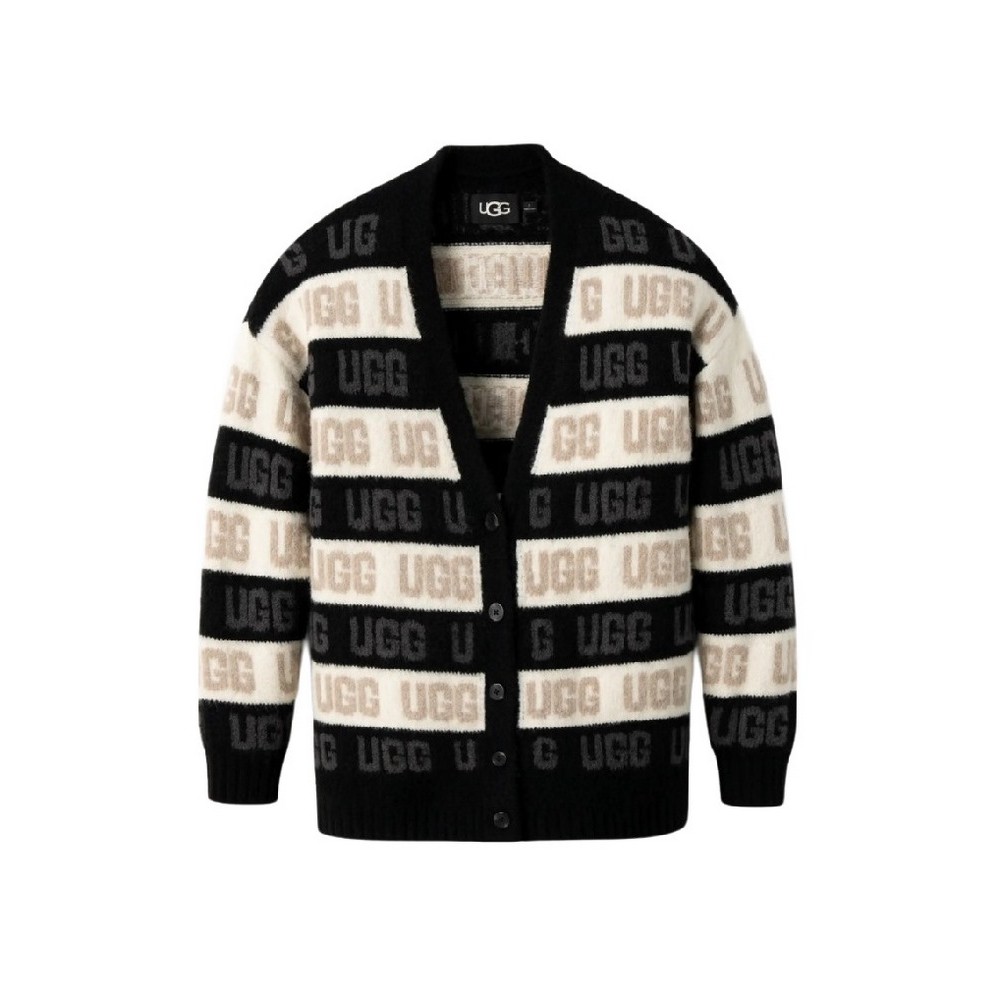 UGG GRAPHIC LOGO CARDIGAN BLACK