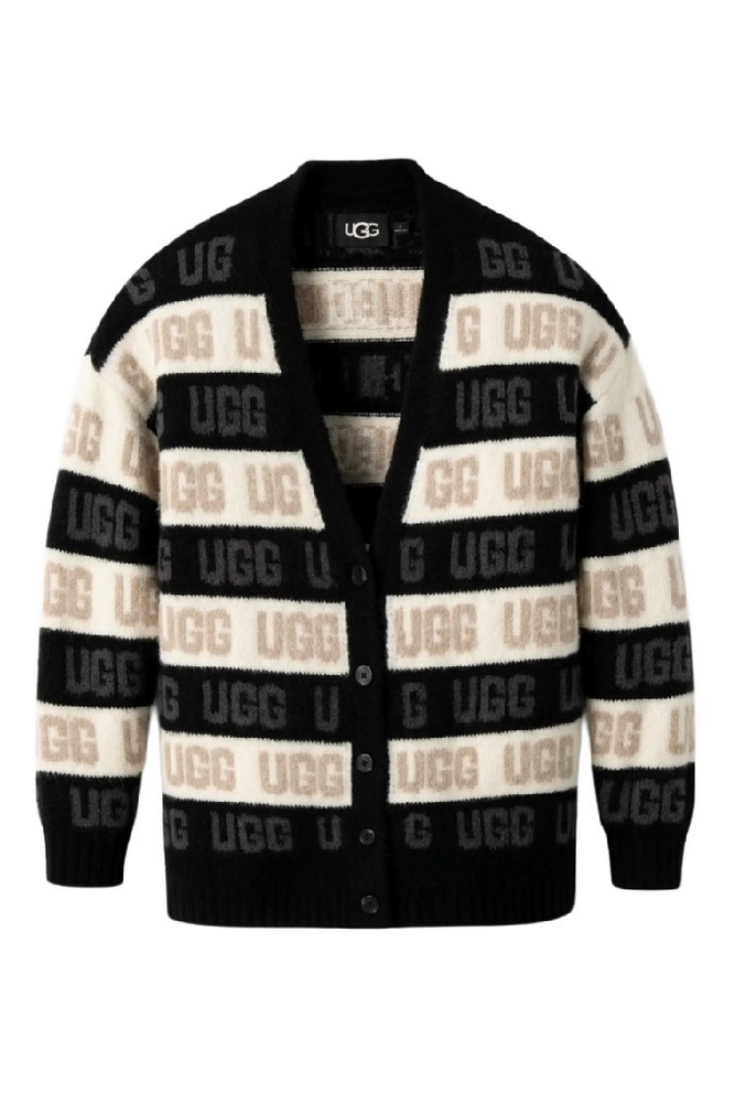 UGG GRAPHIC LOGO CARDIGAN BLACK