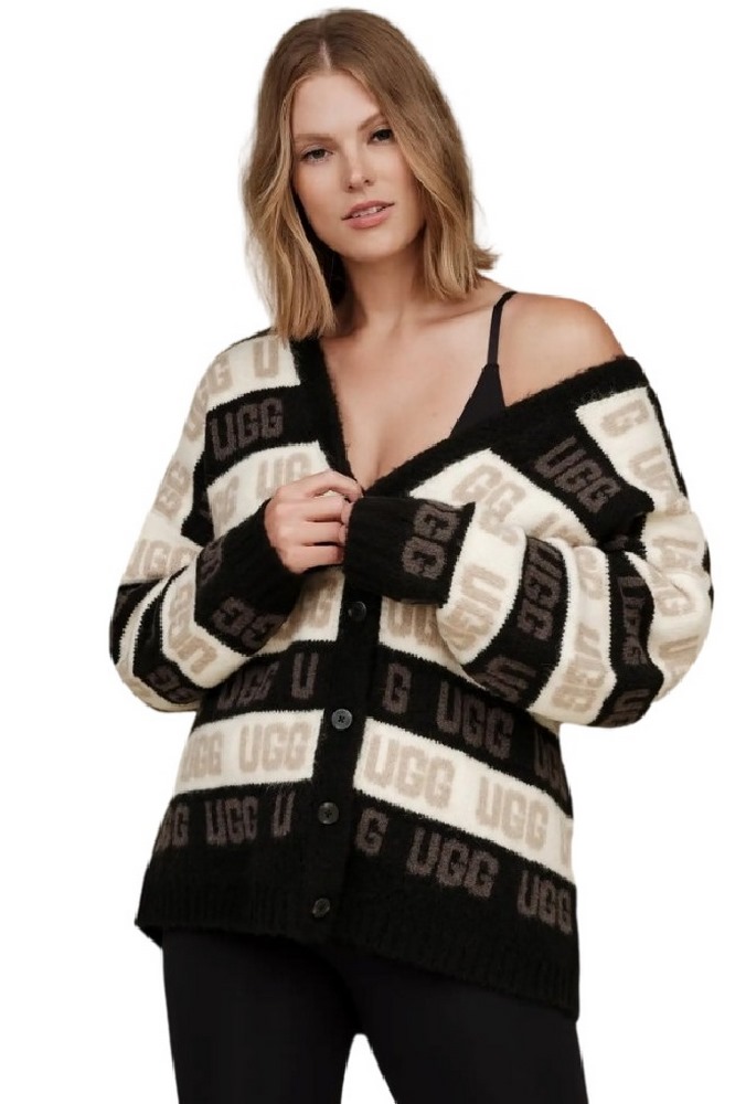 UGG GRAPHIC LOGO CARDIGAN BLACK