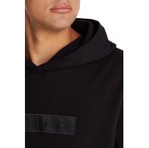 CALVIN KLEIN JEANS EMBROIDERED BOX HOODIE ΦΟΥΤΕΡ ΑΝΔΡΙΚΟ BLACK