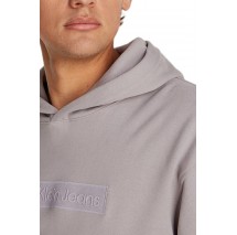 CALVIN KLEIN JEANS EMBROIDERED BOX HOODIE ΦΟΥΤΕΡ ΑΝΔΡΙΚΟ LILA