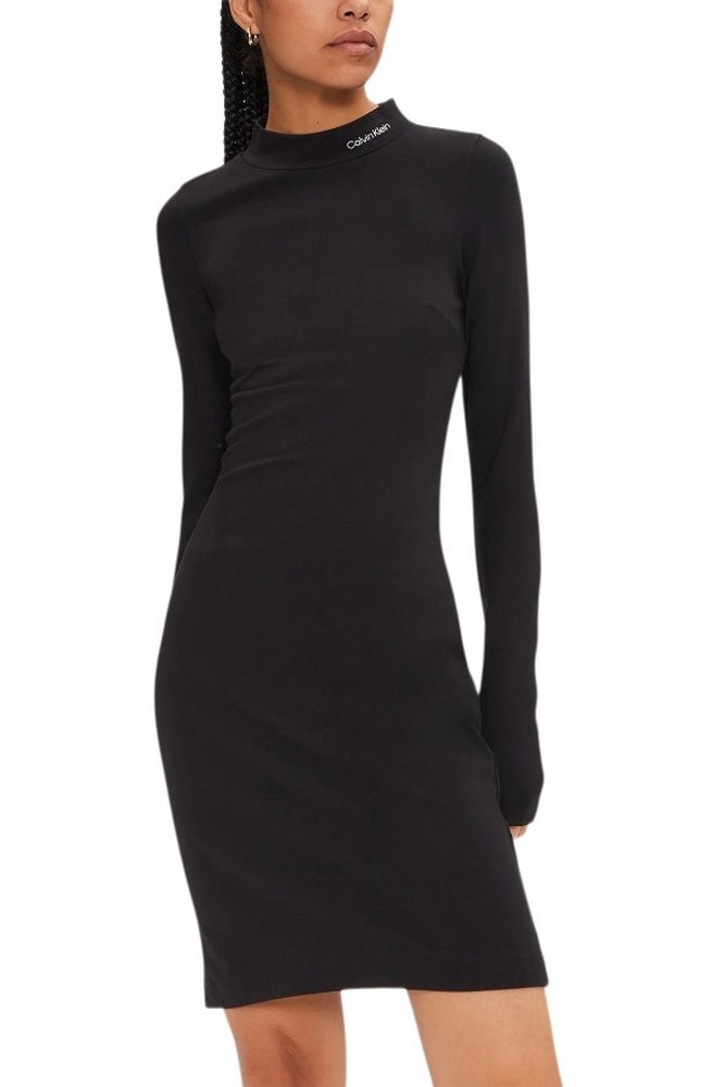 CALVIN KLEIN JEANS LOGO ELASTIC MILANO DRESS ΦΟΡΕΜΑ ΓΥΝΑΙΚΕΙΟ BLACK