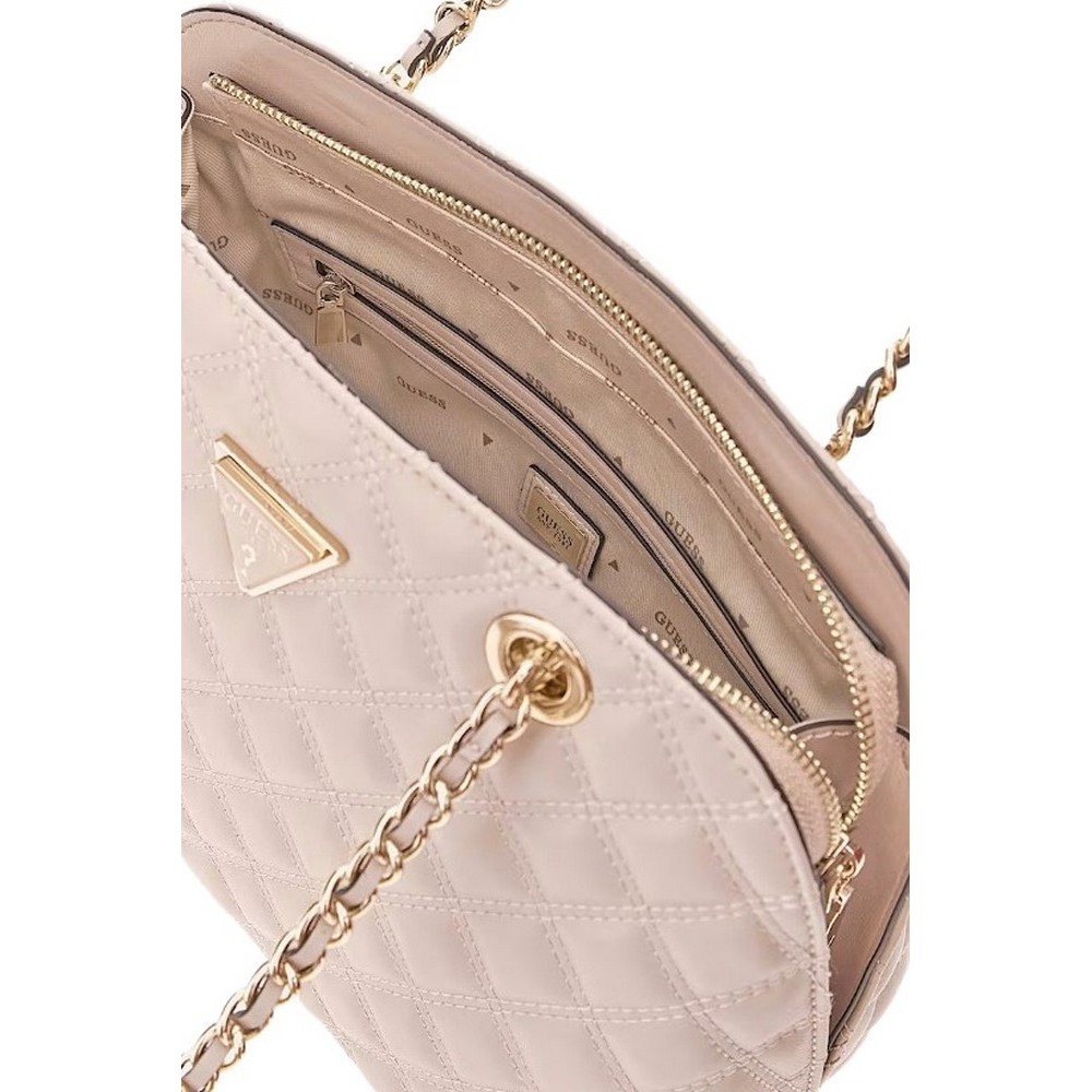 GUESS GIULLY DOME SATCHEL ΤΣΑΝΤΑ ΓΥΝΑΙΚΕΙΑ BEIGE