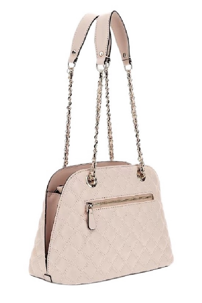 GUESS GIULLY DOME SATCHEL ΤΣΑΝΤΑ ΓΥΝΑΙΚΕΙΑ BEIGE