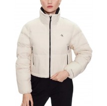 CALVIN KLEIN JEANS MW DOWN CROPPED PUFFER ΜΠΟΥΦΑΝ ΓΥΝΑΙΚΕΙΟ ECRU