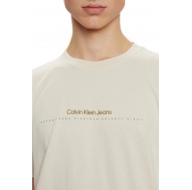 CALVIN KLEIN JEANS MINIMAL LOGO TEE T-SHIRT ΜΠΛΟΥΖΑ ΑΝΔΡΙΚΗ BEIGE