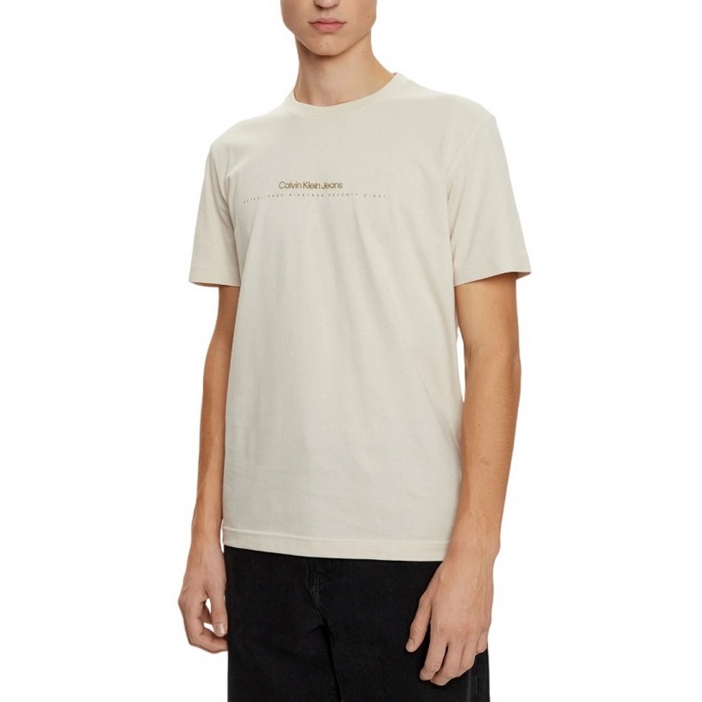 CALVIN KLEIN JEANS MINIMAL LOGO TEE T-SHIRT ΜΠΛΟΥΖΑ ΑΝΔΡΙΚΗ BEIGE