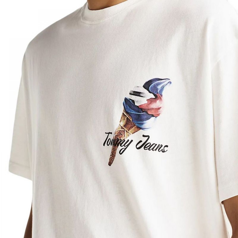 TOMMY JEANS RLX NOVELTY 2 GMD TEE T-SHIRT ΜΠΛΟΥΖΑ ΑΝΔΡΙΚΗ IVORY