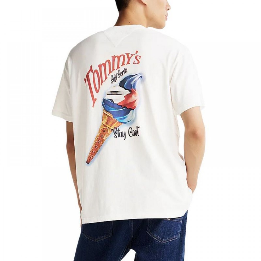 TOMMY JEANS RLX NOVELTY 2 GMD TEE T-SHIRT ΜΠΛΟΥΖΑ ΑΝΔΡΙΚΗ IVORY