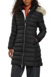 TOMMY HILFIGER TJW ESSENTIAL HOODED DOWN COAT ΜΠΟΥΦΑΝ ΓΥΝΑΙΚΕΙΟ BLACK