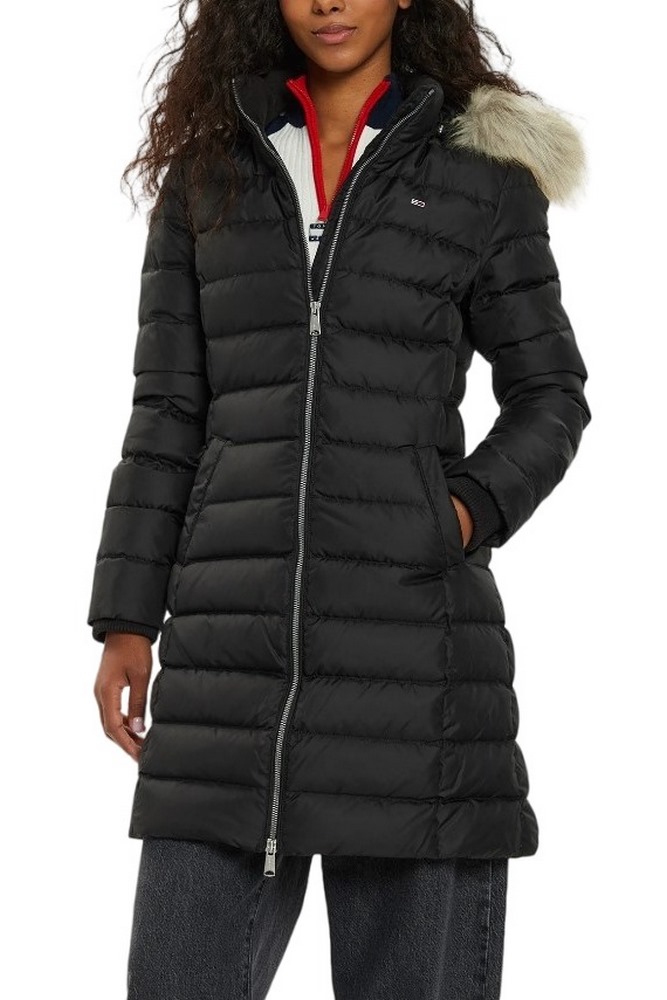 TOMMY HILFIGER TJW ESSENTIAL HOODED DOWN COAT ΜΠΟΥΦΑΝ ΓΥΝΑΙΚΕΙΟ BLACK