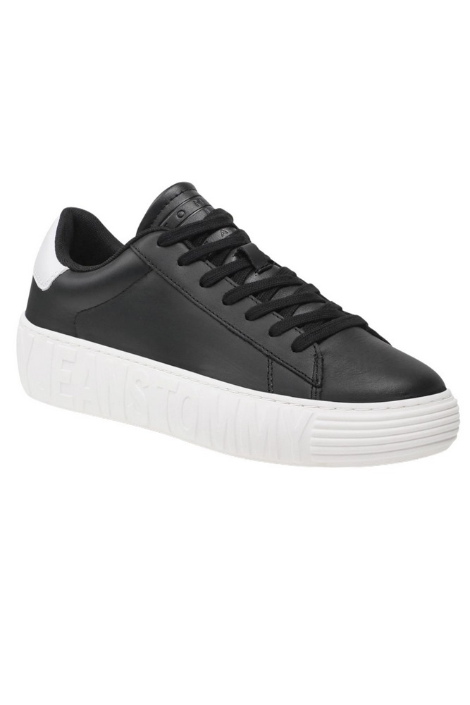 TOMMY JEANS LEATHER  OUSOLE ΠΑΠΟΥΤΣΙ ΑΝΔΡΙΚΟ BLACK