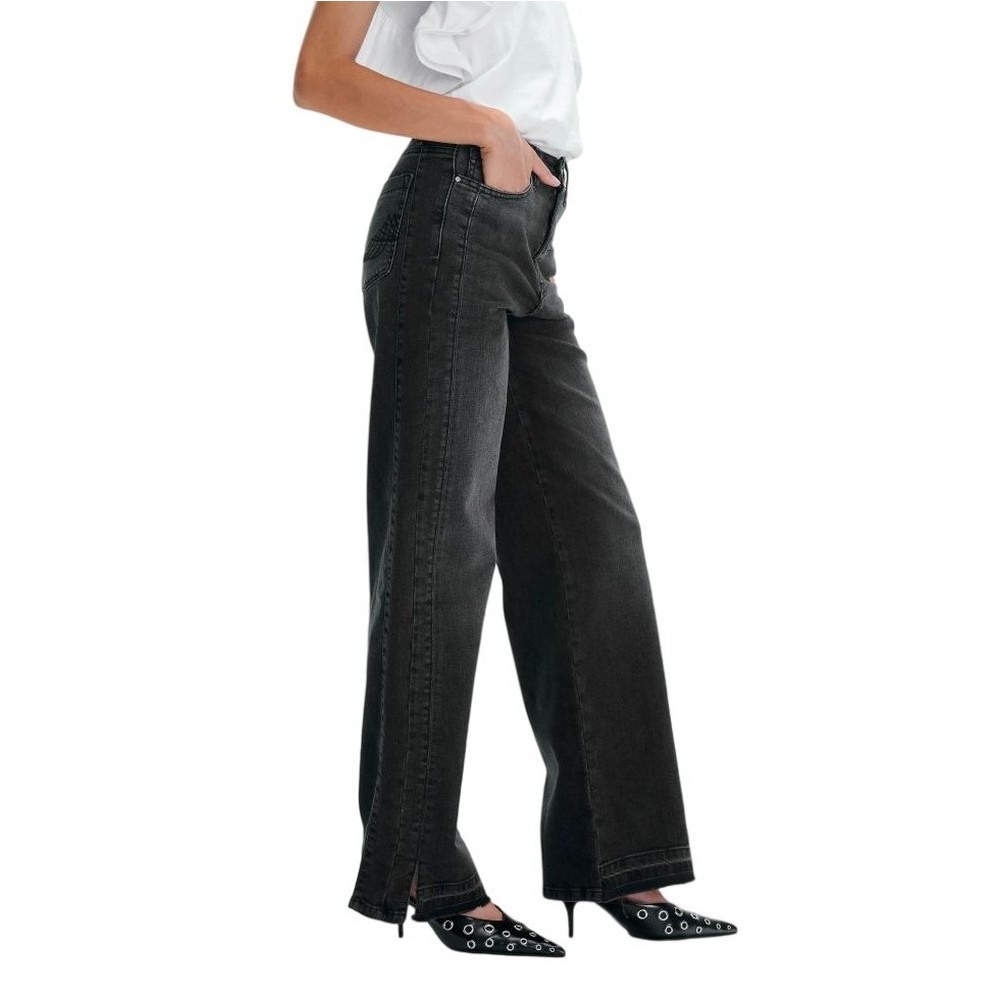 ALE MAJESTIC PANTS JEANS WIDE LEG 8919278 ΠΑΝΤΕΛΟΝΙ ΓΥΝΑΙΚΕΙΟ BLACK