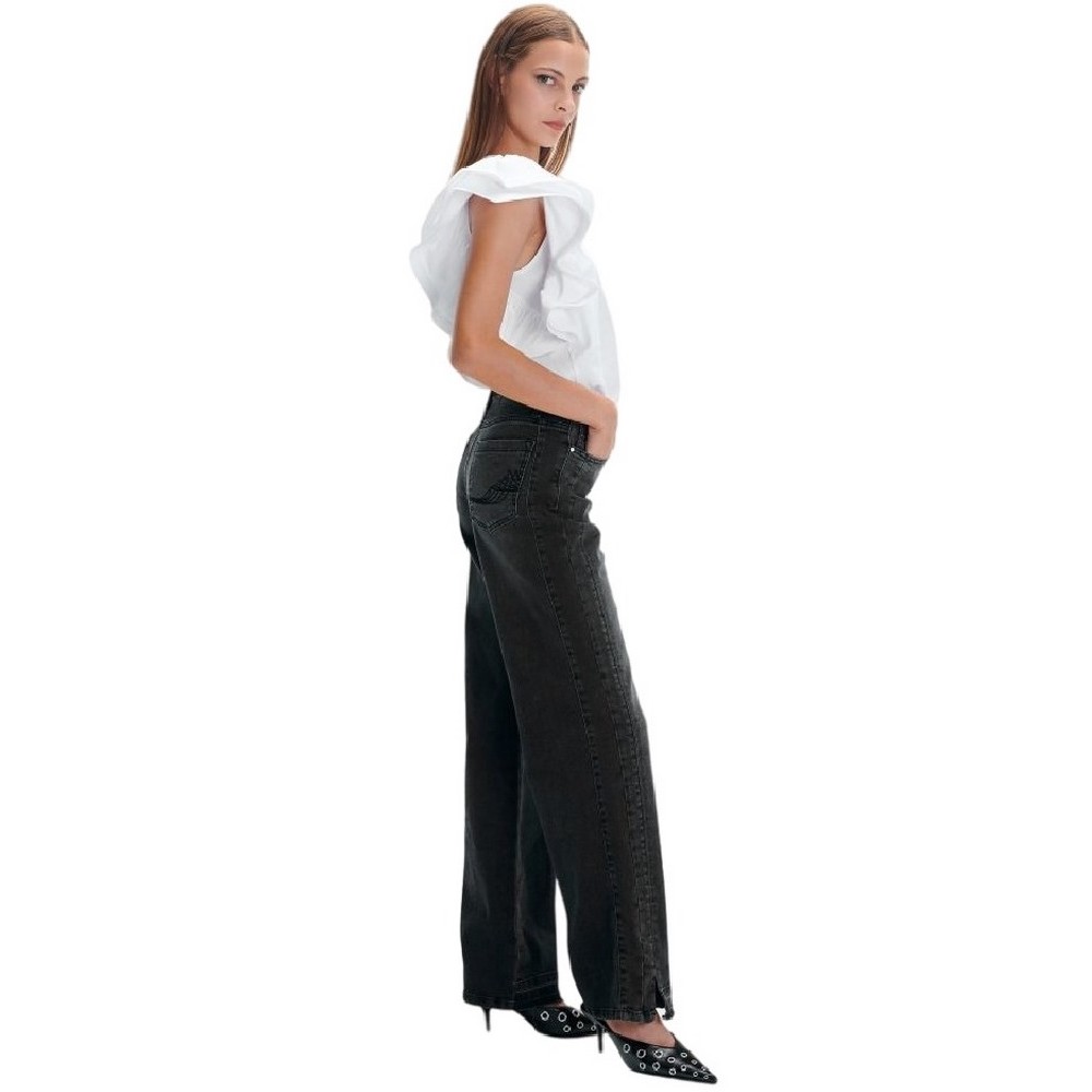 ALE MAJESTIC PANTS JEANS WIDE LEG 8919278 ΠΑΝΤΕΛΟΝΙ ΓΥΝΑΙΚΕΙΟ BLACK