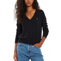 TOMMY JEANS ESSENTIAL VNECK SWEATER EXT ΜΠΛΟΥΖΑ ΓΥΝΑΙΚΕΙΑ BLACK