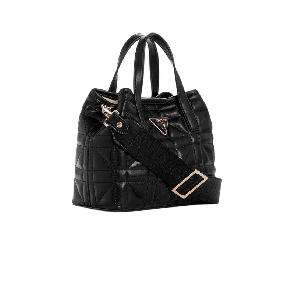 GUESS LATONA MINI TOTE ΤΣΑΝΤΑ ΓΥΝΑΙΚΕΙΑ BLACK