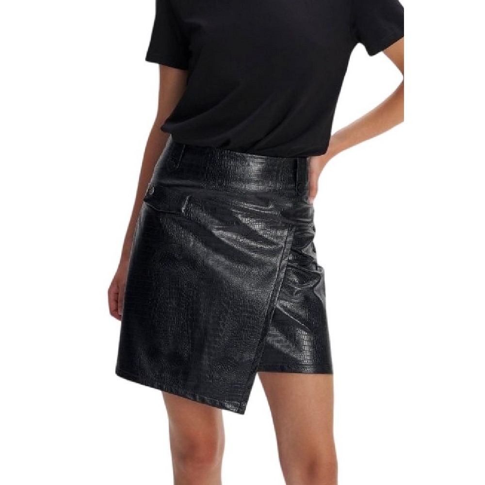 ALE SKIRT MINI CROCO LEATHERTHERMIN 8919182 ΦΟΥΣΤΑ ΓΥΝΑΙΚΕΙΑ BLACK