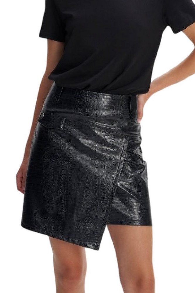 ALE SKIRT MINI CROCO LEATHERTHERMIN 8919182 ΦΟΥΣΤΑ ΓΥΝΑΙΚΕΙΑ BLACK