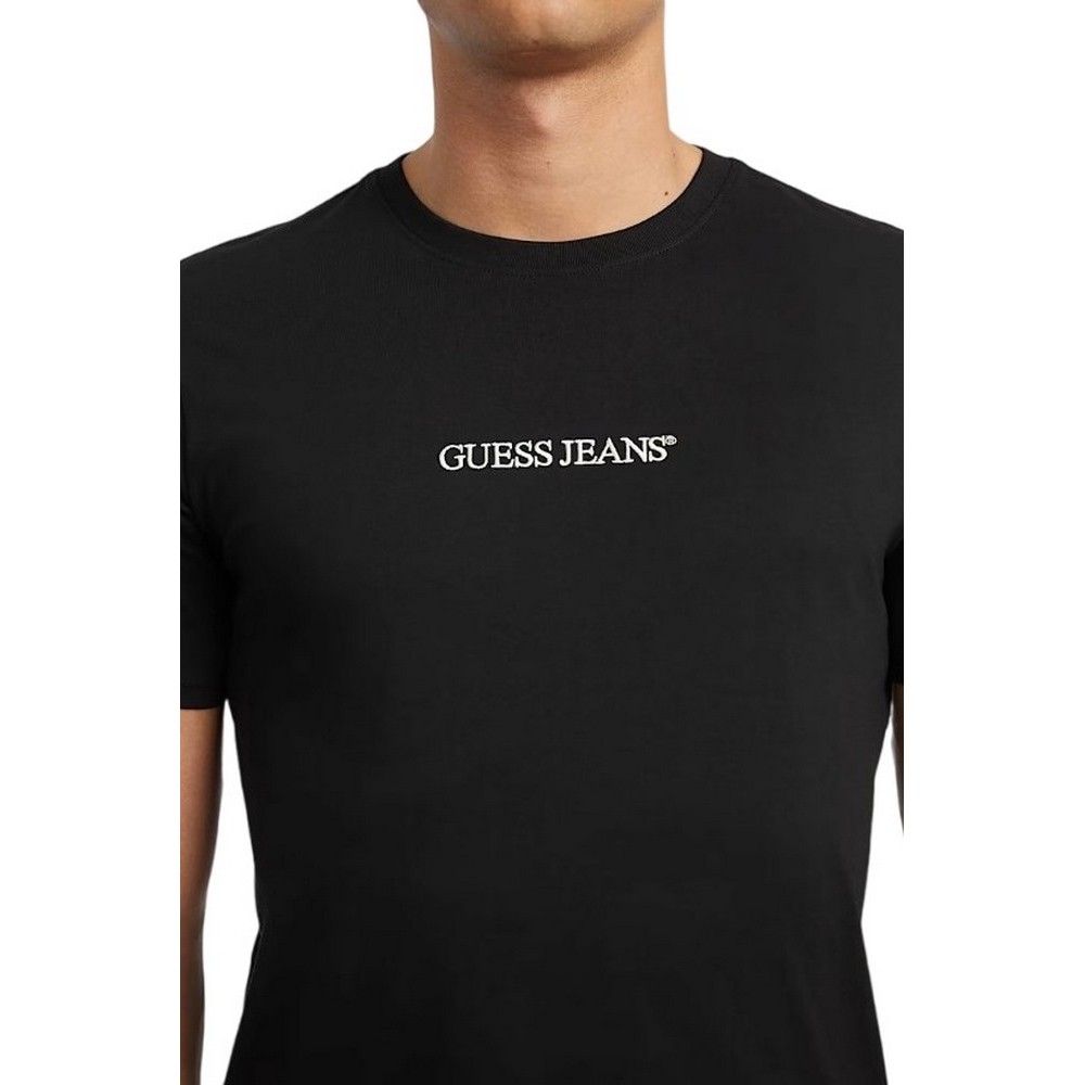 GUESS JEANS SLIM LOGO T-SHIRT ΜΠΛΟΥΖΑ ΑΝΔΡΙΚΗ BLACK