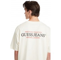 GUESS JEANS OS AMERICAN T-SHIRT ΜΠΛΟΥΖΑ ΑΝΔΡΙΚΗ OFF WHITE