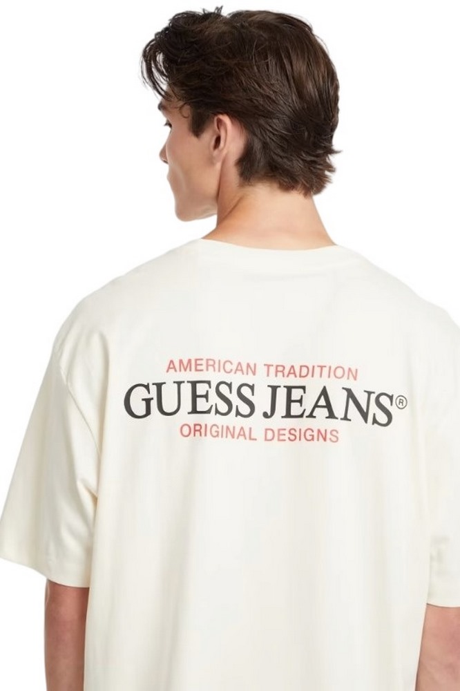 GUESS JEANS OS AMERICAN T-SHIRT ΜΠΛΟΥΖΑ ΑΝΔΡΙΚΗ OFF WHITE