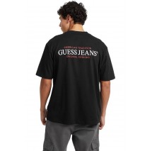 GUESS JEANS OS AMERICAN T-SHIRT ΜΠΛΟΥΖΑ ΑΝΔΡΙΚΗ BLACK