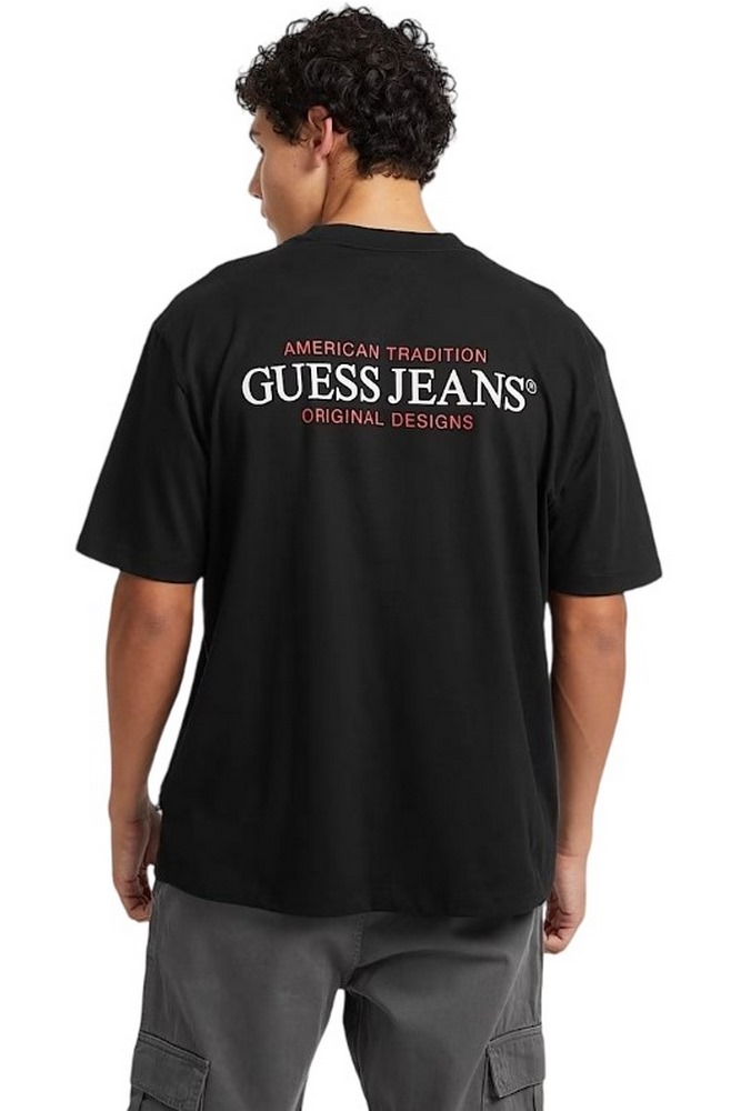 GUESS JEANS OS AMERICAN T-SHIRT ΜΠΛΟΥΖΑ ΑΝΔΡΙΚΗ BLACK