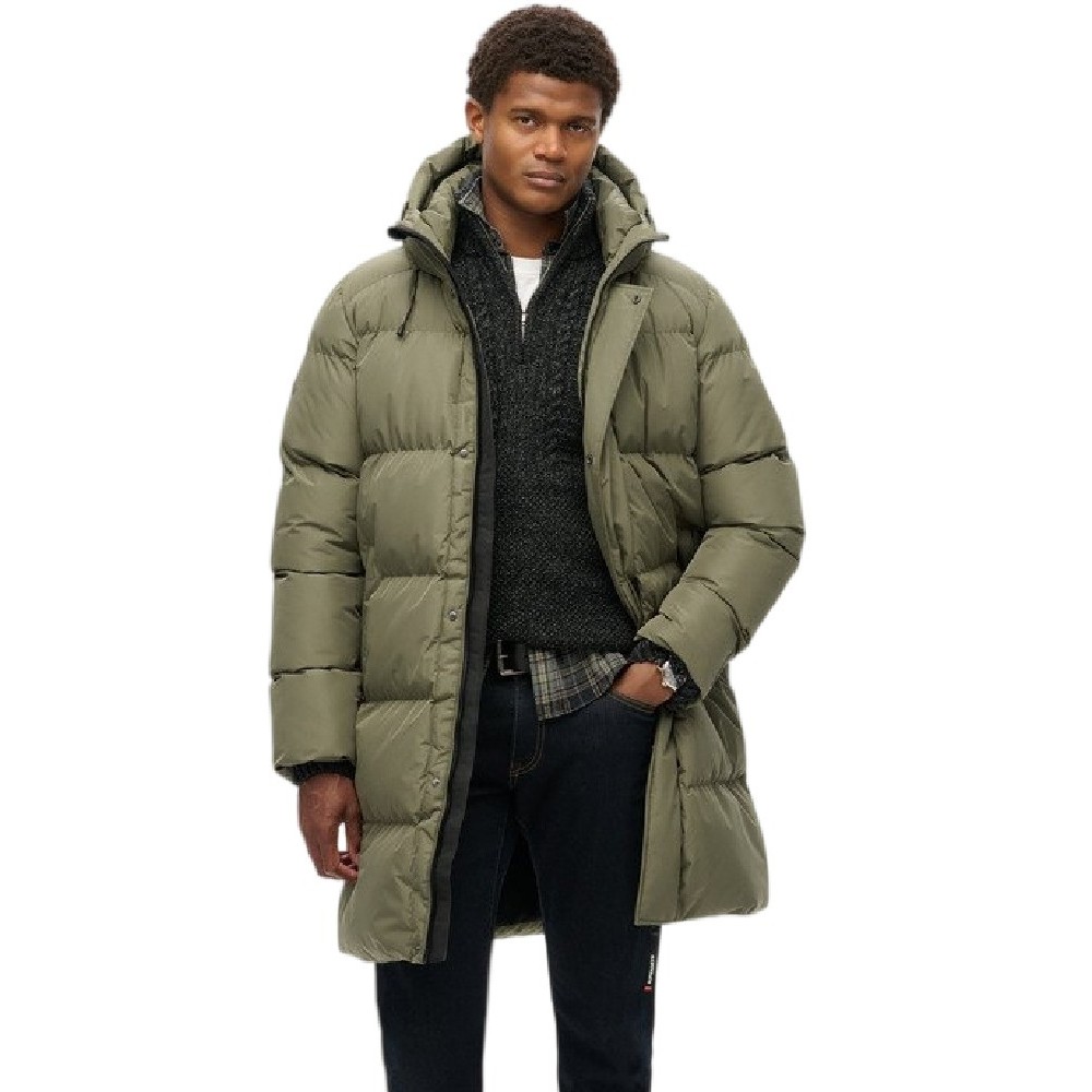 SUPERDRY SDCD HOODED SPORTS PUFFER MID JKT ΜΠΟΥΦΑΝ ΑΝΔΡΙΚΟ OLIVE