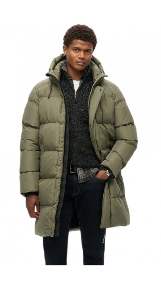 SUPERDRY SDCD HOODED SPORTS PUFFER MID JKT ΜΠΟΥΦΑΝ ΑΝΔΡΙΚΟ OLIVE