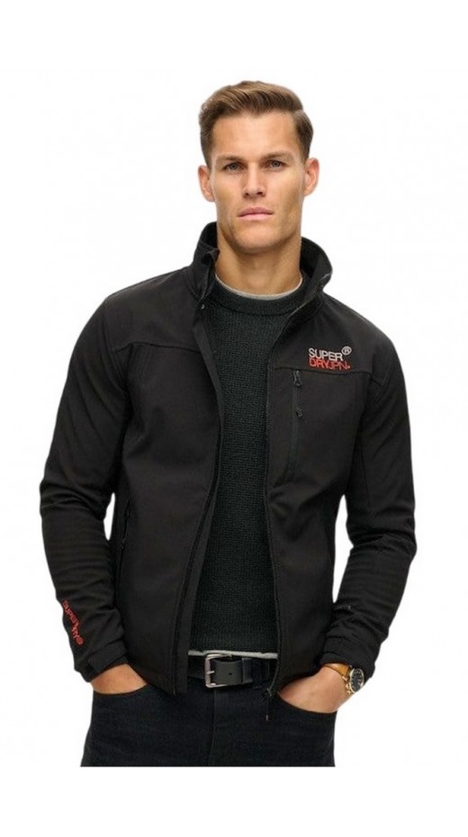 SUPERDRY D2 SDCD SOFTSHELL TREKKER TRACK JACKET ΜΠΟΥΦΑΝ ΑΝΔΡΙΚΟ BLACK