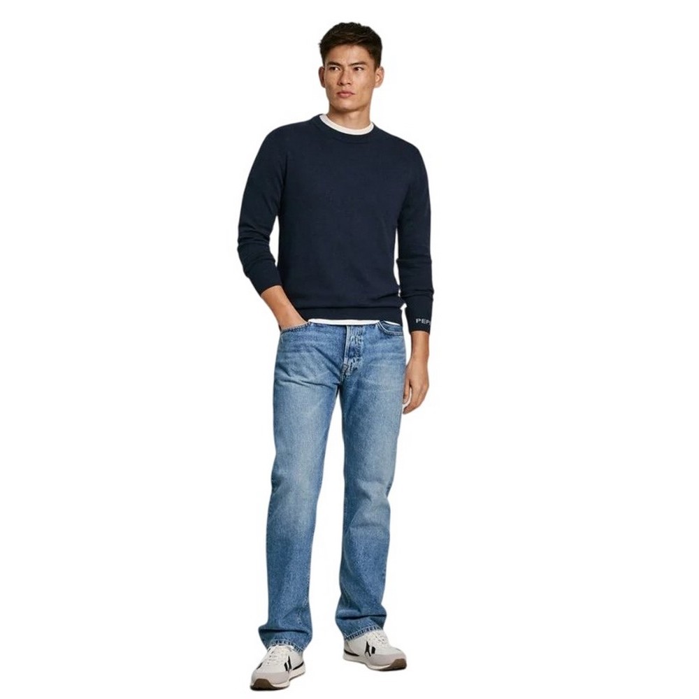 PEPE JEANS LONDON NEW ANDRE CREW NECK ΜΠΛΟΥΖΑ ΠΛΕΚΤΗ ΑΝΔΡΙΚΗ NAVY