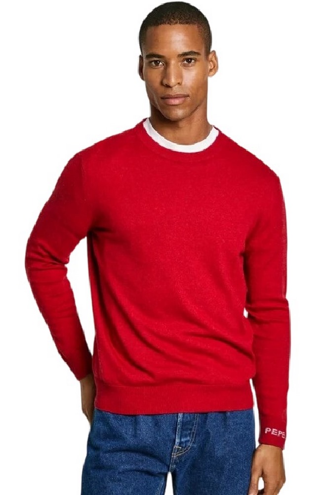 PEPE JEANS LONDON NEW ANDRE CREW NECK ΜΠΛΟΥΖΑ ΠΛΕΚΤΗ ΑΝΔΡΙΚΗ RED