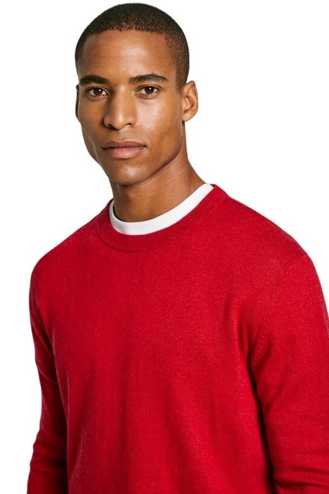 PEPE JEANS LONDON NEW ANDRE CREW NECK ΜΠΛΟΥΖΑ ΠΛΕΚΤΗ ΑΝΔΡΙΚΗ RED