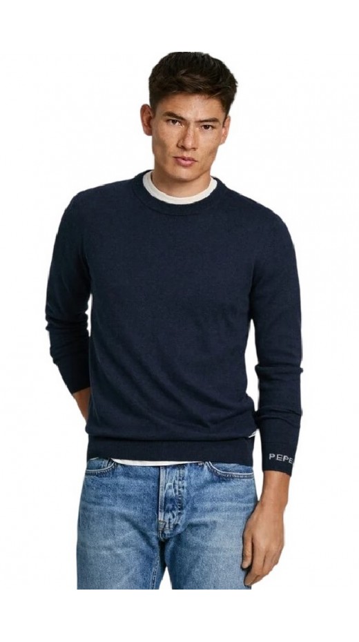 PEPE JEANS LONDON NEW ANDRE CREW NECK ΜΠΛΟΥΖΑ ΠΛΕΚΤΗ ΑΝΔΡΙΚΗ NAVY