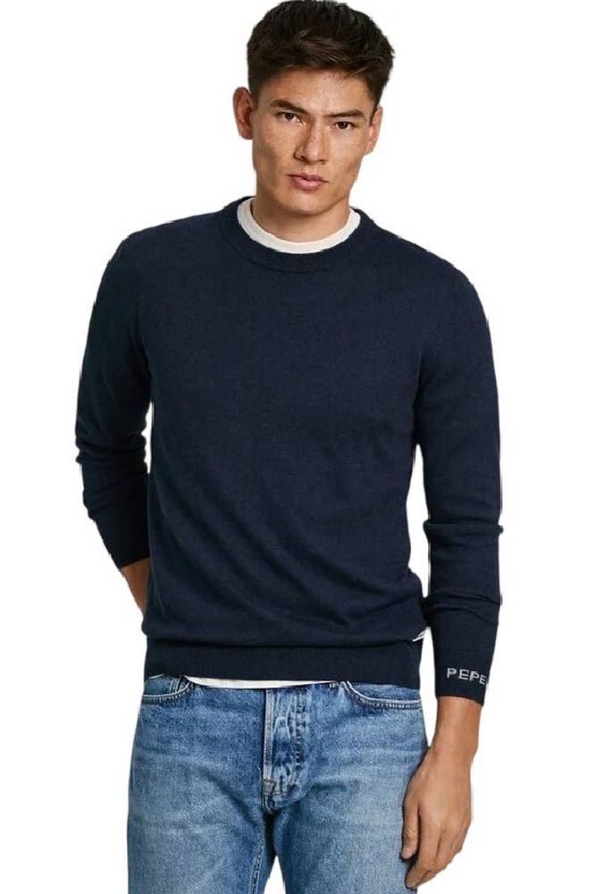 PEPE JEANS LONDON NEW ANDRE CREW NECK ΜΠΛΟΥΖΑ ΠΛΕΚΤΗ ΑΝΔΡΙΚΗ NAVY