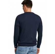 PEPE JEANS LONDON NEW ANDRE CREW NECK ΜΠΛΟΥΖΑ ΠΛΕΚΤΗ ΑΝΔΡΙΚΗ NAVY