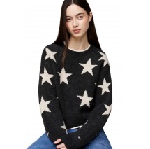 TOMMY JEANS  STAR SWEATER ΜΠΛΟΥΖΑ ΠΛΕΚΤΗ ΓΥΝΑΙΚΕΙΑ BLACK