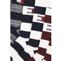 TOMMY JEANS SOCK 3P RUGBY STRIPE GIFTBOX UNISEX ΚΑΛΤΣΕΣ ΑΝΔΡΙΚΕΣ MULTI