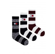 TOMMY JEANS SOCK 3P RUGBY STRIPE GIFTBOX UNISEX ΚΑΛΤΣΕΣ ΑΝΔΡΙΚΕΣ MULTI