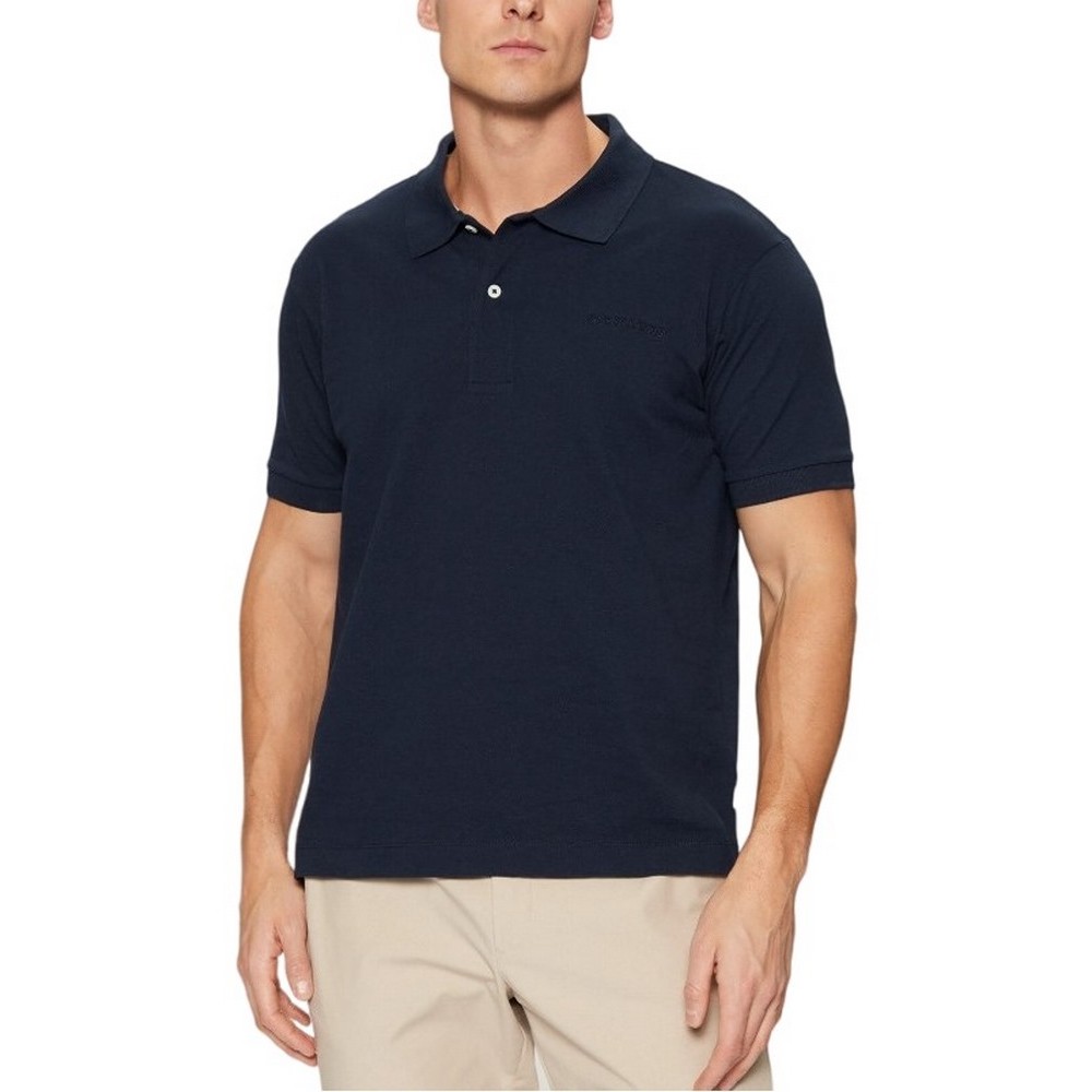 GUESS JEANS EMBRO LOGO POLO T-SHIRT ΜΠΛΟΥΖΑ ΑΝΔΡΙΚΗ NAVY