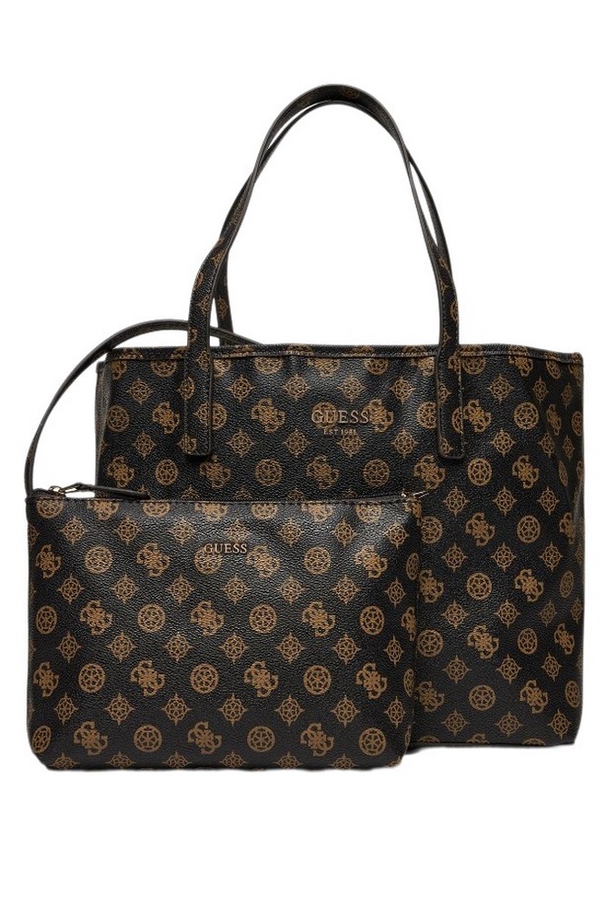 GUESS VIKKY II 2 IN 1 TOTE ΤΣΑΝΤΑ ΓΥΝΑΙΚΕΙΑ BROWN