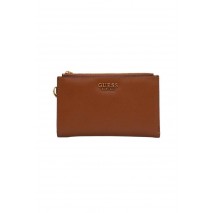 GUESS LAUREL SLG DBL ZIP ORGANIZER ΠΟΡΤΟΦΟΛΙ ΓΥΝΑΙΚΕΙΟ COGNAC