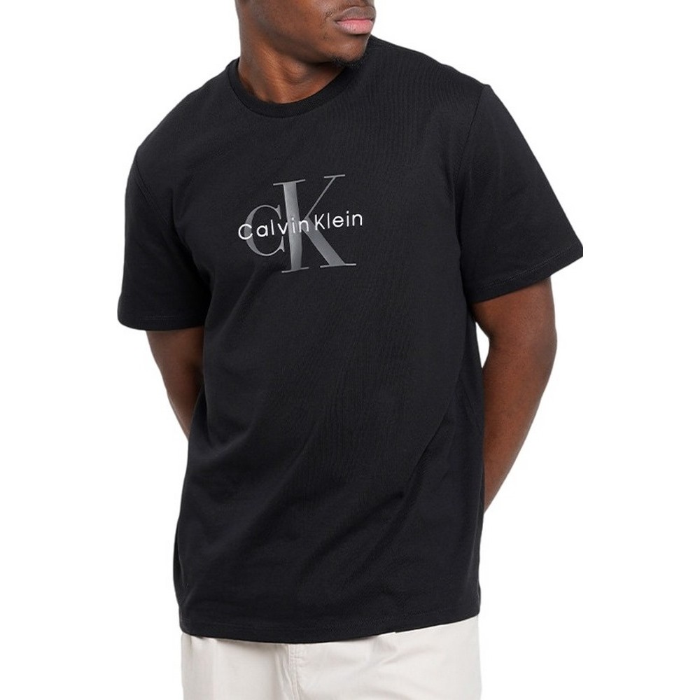 CALVIN KLEIN SS HERO MONOLOGO TEE T-SHIRT ΜΠΛΟΥΖΑ ΑΝΔΡΙΚΗ BLACK