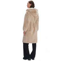 ALE FUR COAT WITH LACE UP 8920241 ΠΑΛΤΟ ΓΥΝΑΙΚΕΙΟ BEIGE